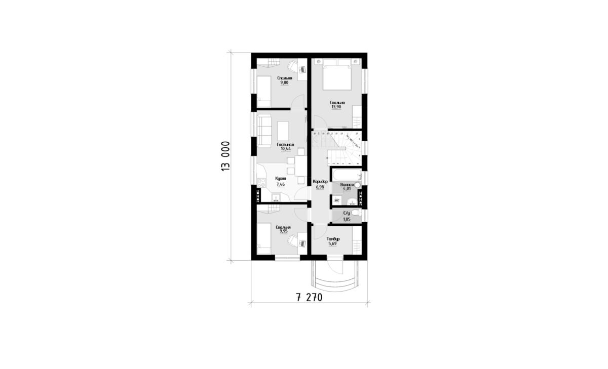 Фото планировка первого этажа проекта двухэтажного дома P230 с общей площадью 180 м2 - от компании СвойДом-КРД