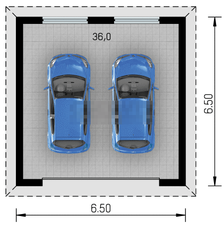 Фото планировка первого этажа проекта гаража GS337 с общей площадью 42 м2 - от компании СвойДом-КРД