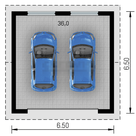 Фото планировка первого этажа проекта гаража GS339 с общей площадью 42 м2 - от компании СвойДом-КРД