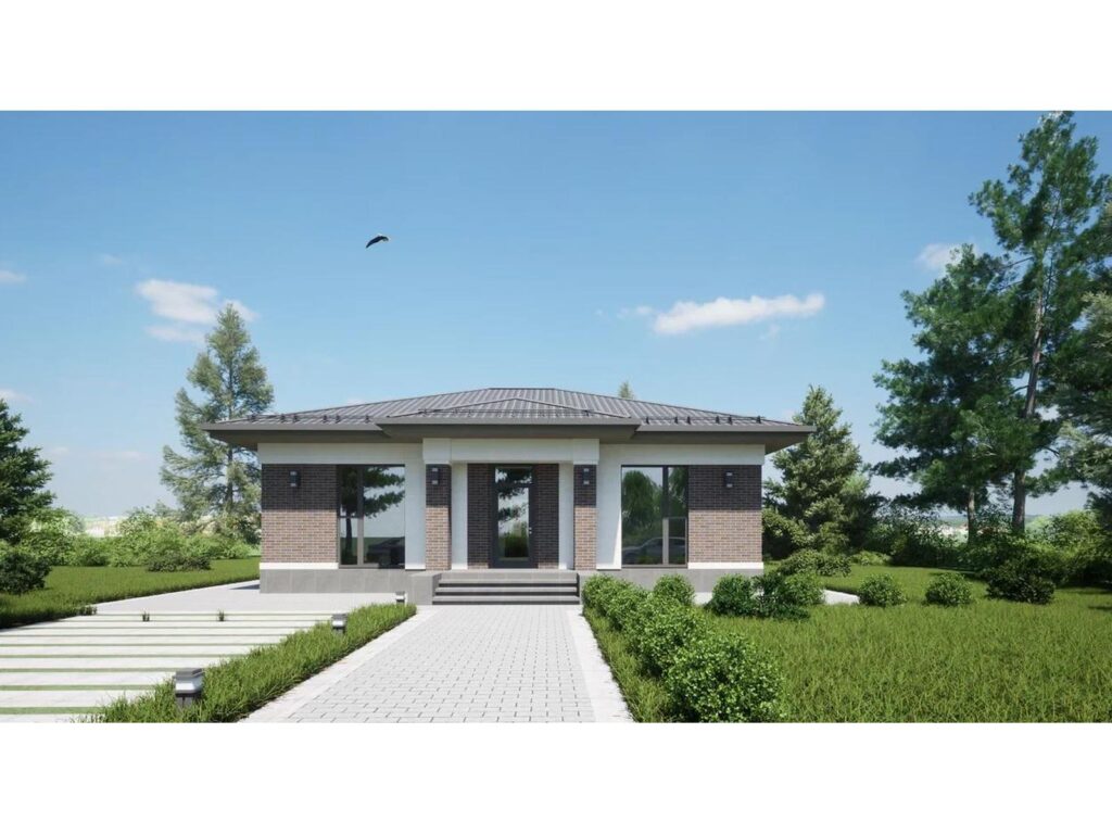 Скачать готовый проект одноэтажного дома, чертежи и фото одноэтажного дома - фото 1